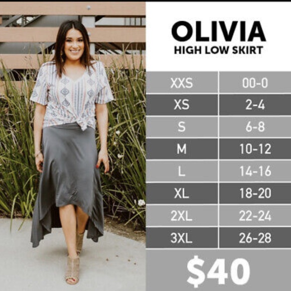 Like New - LulaRoe Olivia high-low Maxi Skirt (S) - Picture 7 of 7